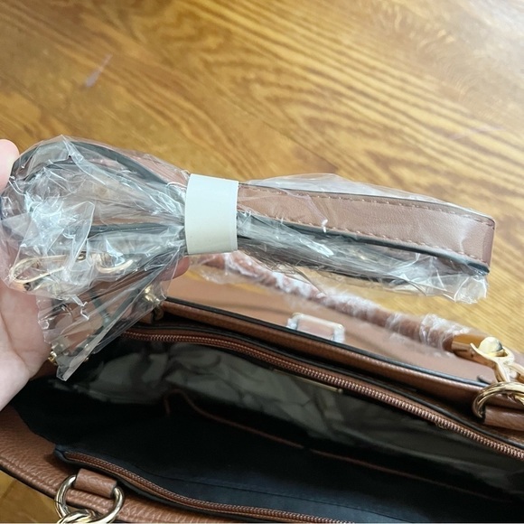 MKF Collection Tenna Satchel Handbag and Wristlet Set Cognac Brown NEW $139 - Picture 6 of 8